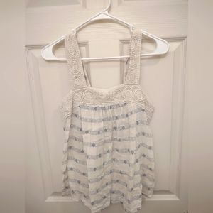 White and Blue Old Navy Tank Top